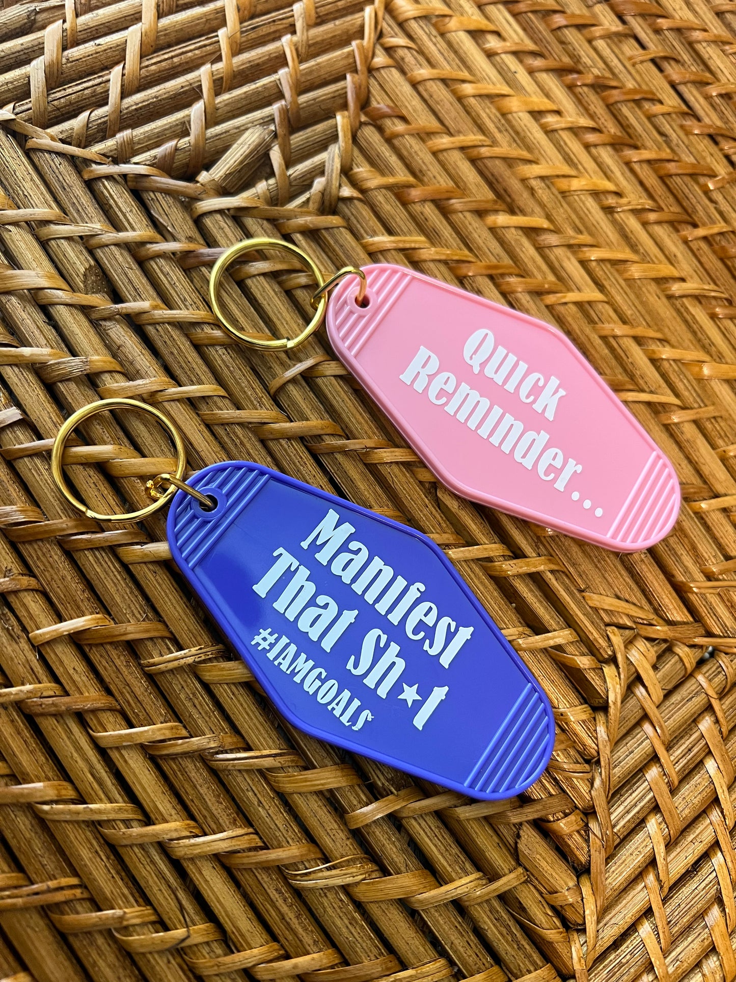 Quick Reminder Keychains - Pink & Purple